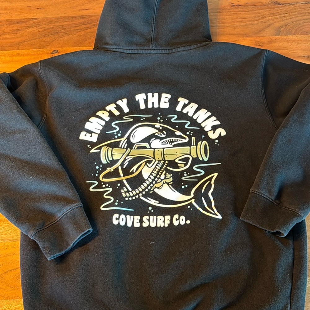 Cove Surf Co. USA empty the tanks hoodie small